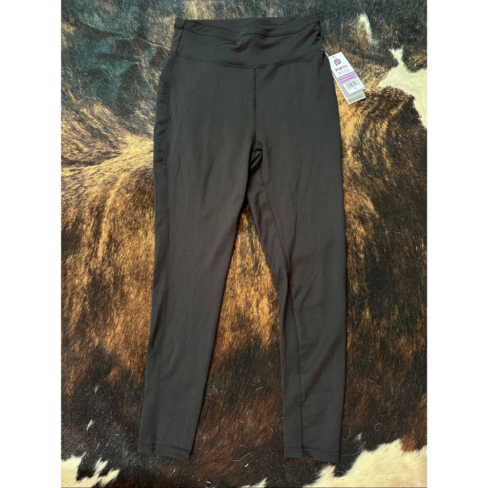 POP Fit New with Tags Black Leggings with Pockets, Women's M, Yoga Activewear